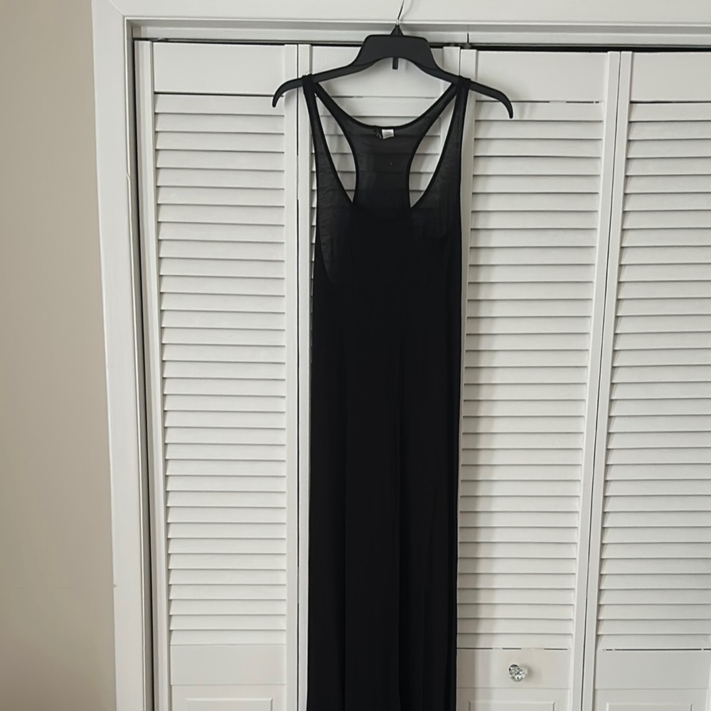 Racer back Halter  Black Maxi Dress
